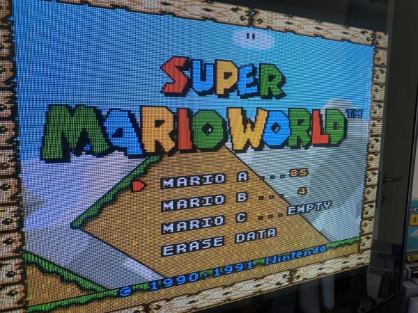 Super Mario World title over RGB SCART